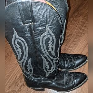 Nocona - Vintage Western Leather Boots, 6.5 Black